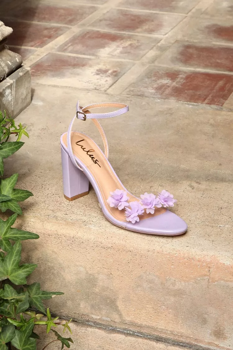 Blue Heels - Floral Print Sandals - High Heel Sandals - Lulus
