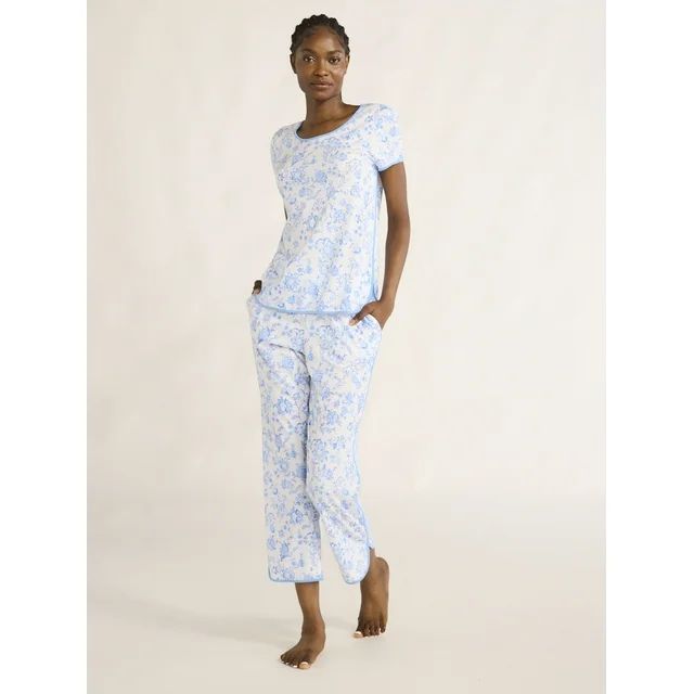 Joyspun Women's Sleep Tee and Pants Pajama Set, 2-Piece, Sizes XS-3X - Walmart.com | Walmart (US)