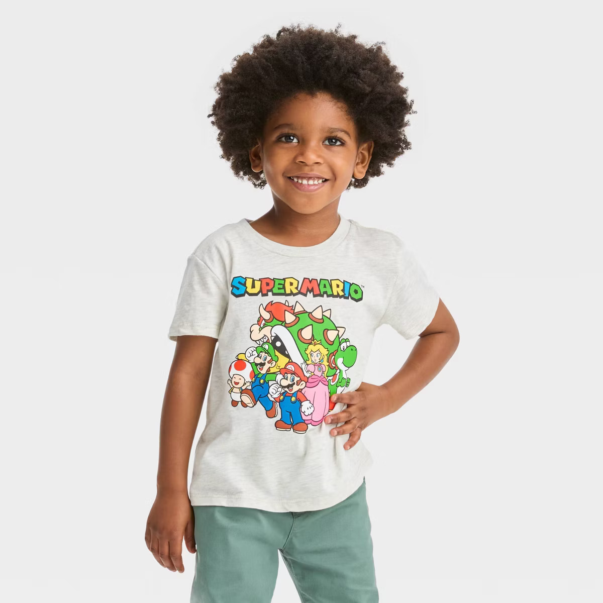 Toddler Boys' Nintendo Super Mario Solid T-Shirt - White | Target