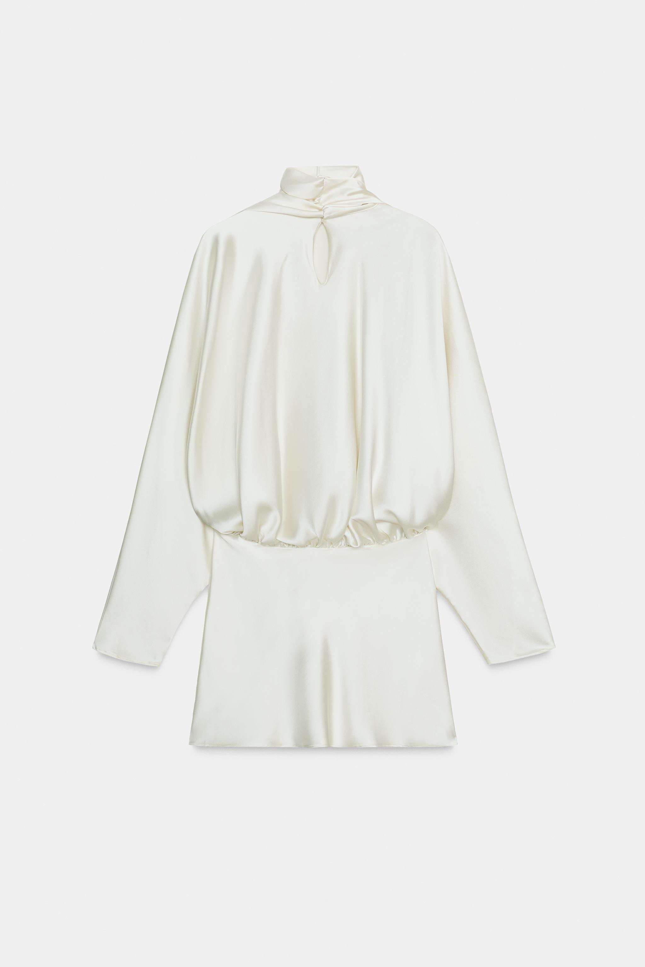 SATIN FOULARD SHORT DRESS | Zara UK