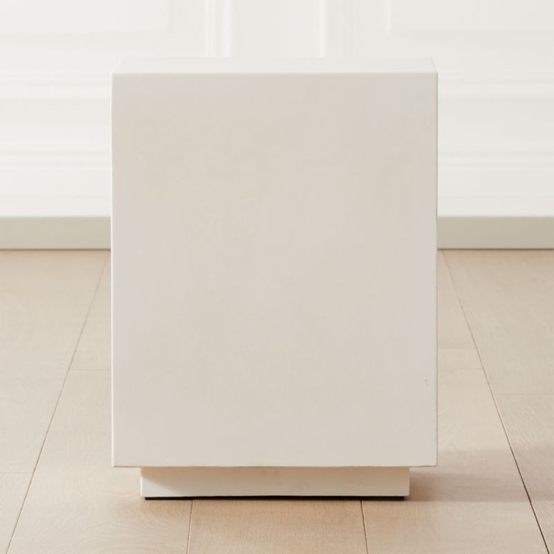 Matter Ivory Cement Square Side Table + Reviews | CB2 | CB2