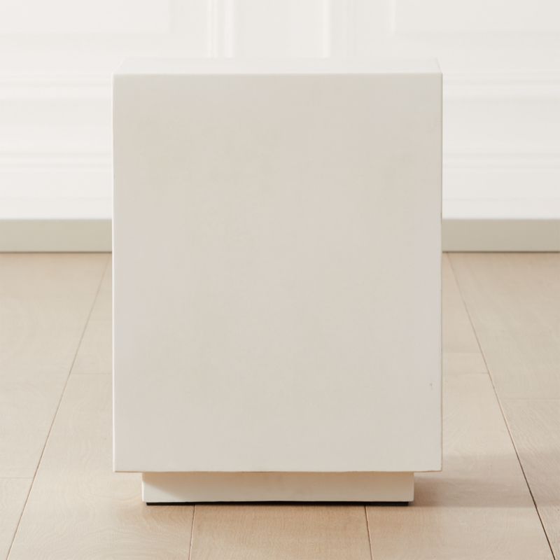 Matter Ivory Cement Square Side Table + Reviews | CB2 | CB2