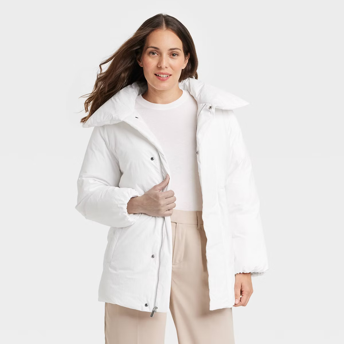 Women's Mid Length Relaxed Puffer Jacket - A New Day™ | Target
