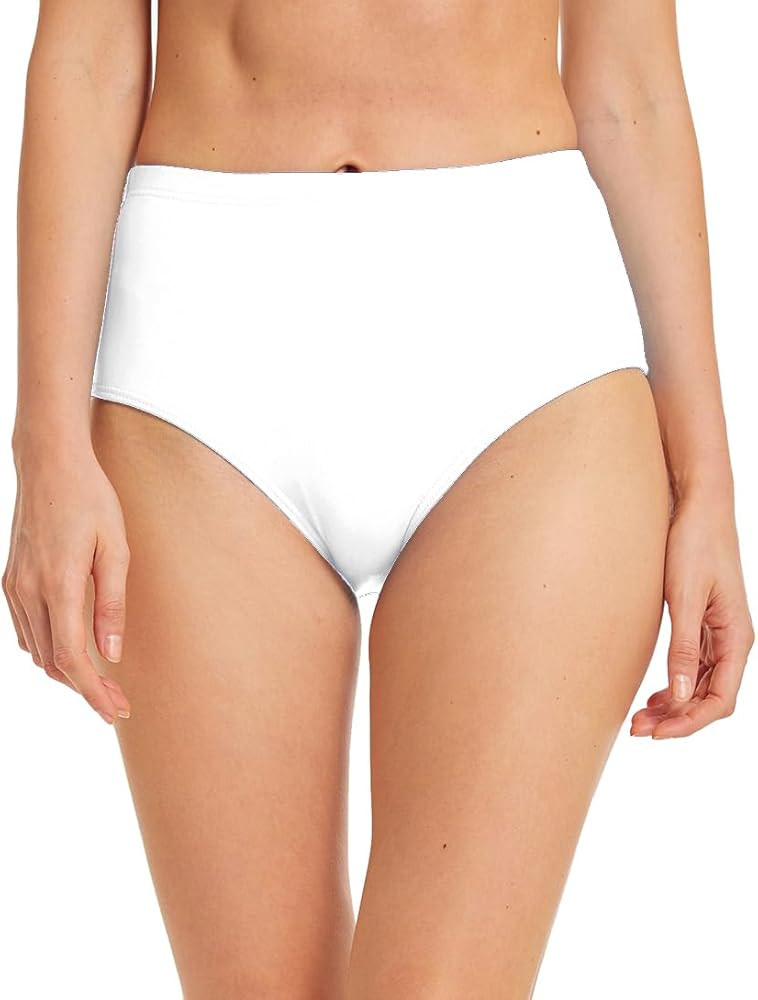 Micosuza Women's Swim Bottom High Waist Retro Basic Full Coverage Bikini Tankini Swimsuit Briefs | Amazon (US)