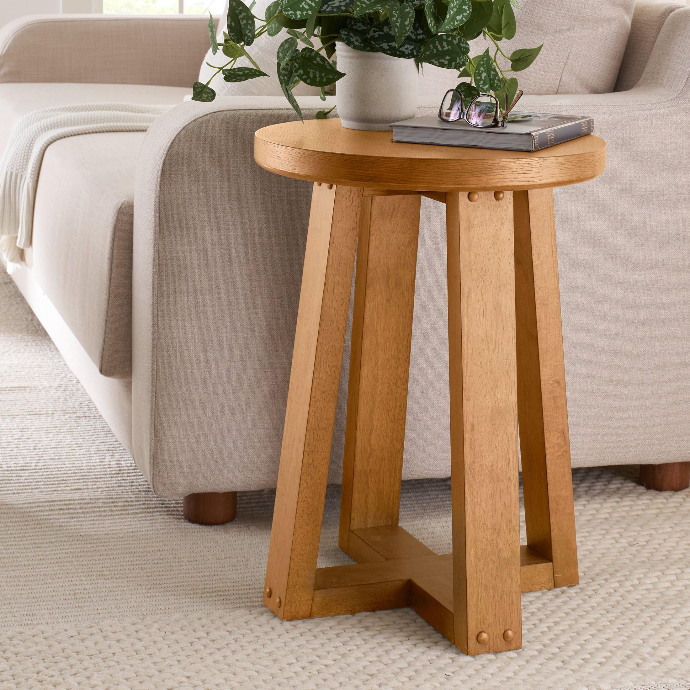 Better Homes & Gardens Ezra End Table, Light Honey Finish | Walmart (US)