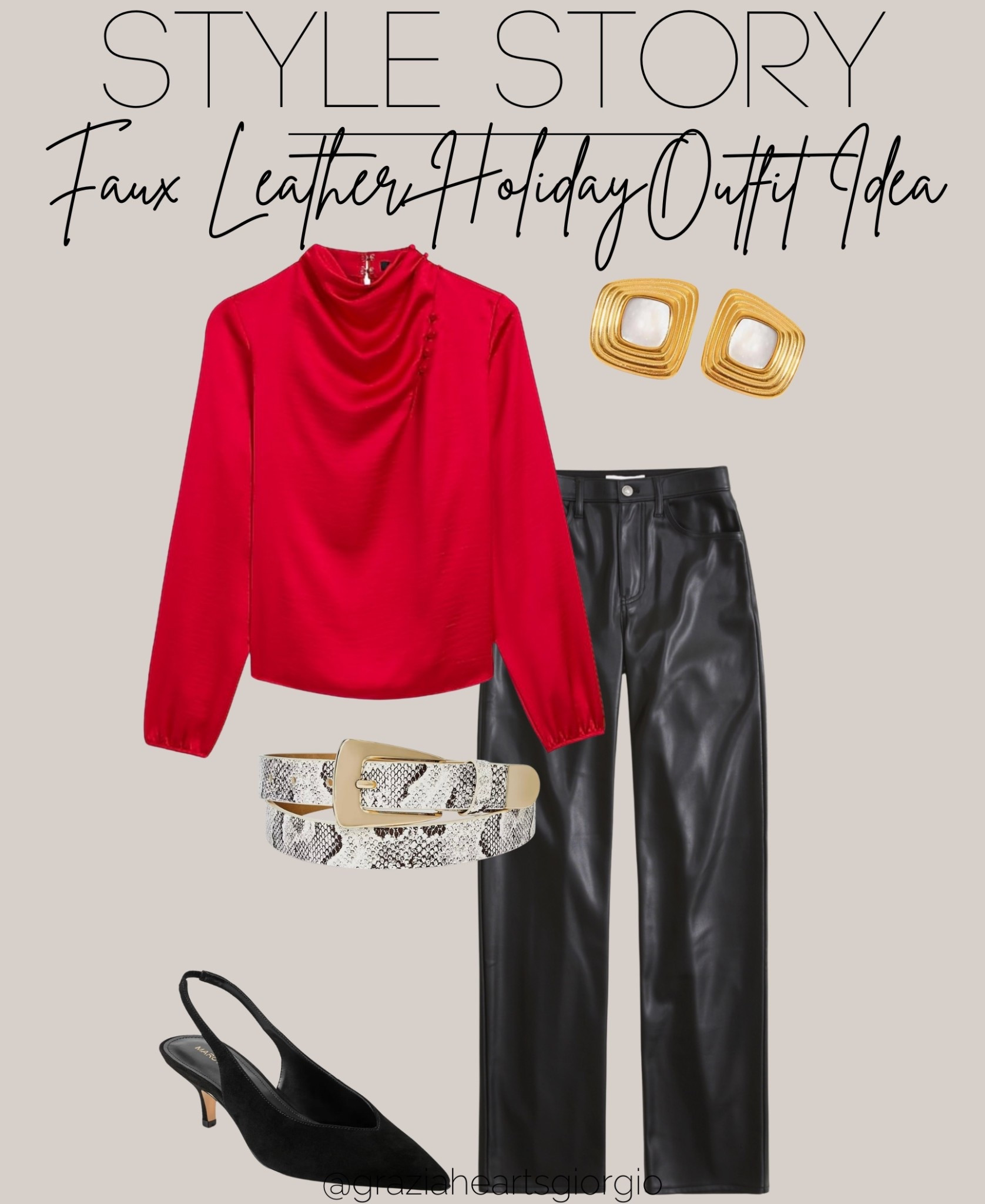 Faux Leather Holiday Outfit Idea 
.
#fauxleather #holidayoutfit

#LTKHoliday #LTKSeasonal