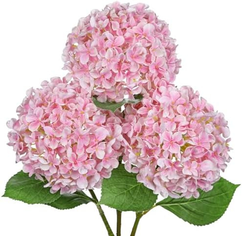 26" Artificial Hydrangea Flower with 6.6" Large Bloom, Realistic Gradient Silk Flowers, Faux Hydr... | Amazon (US)