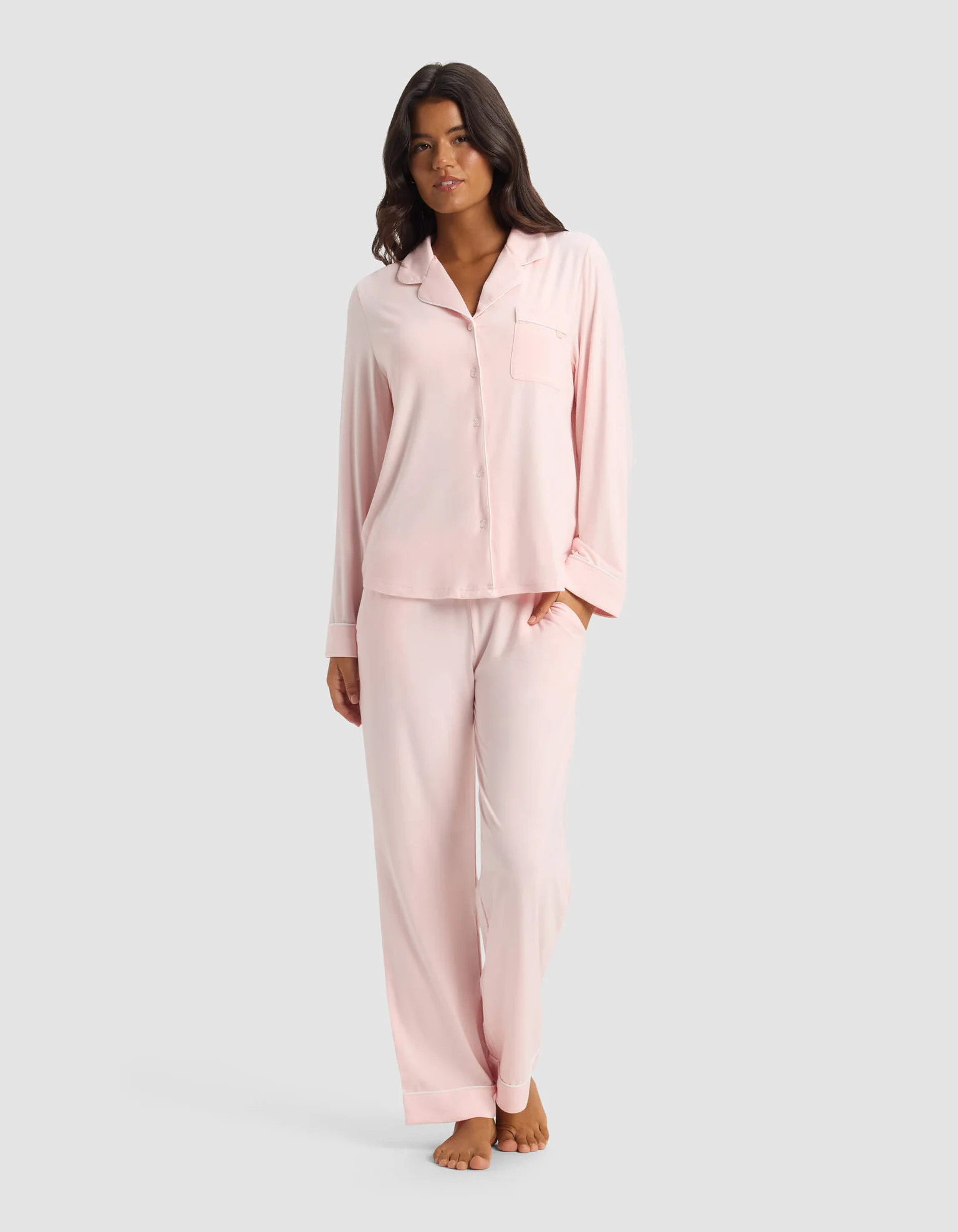 Women's Bamboo Stretch-Knit Long Sleeve Pajama Set | Cozy Earth