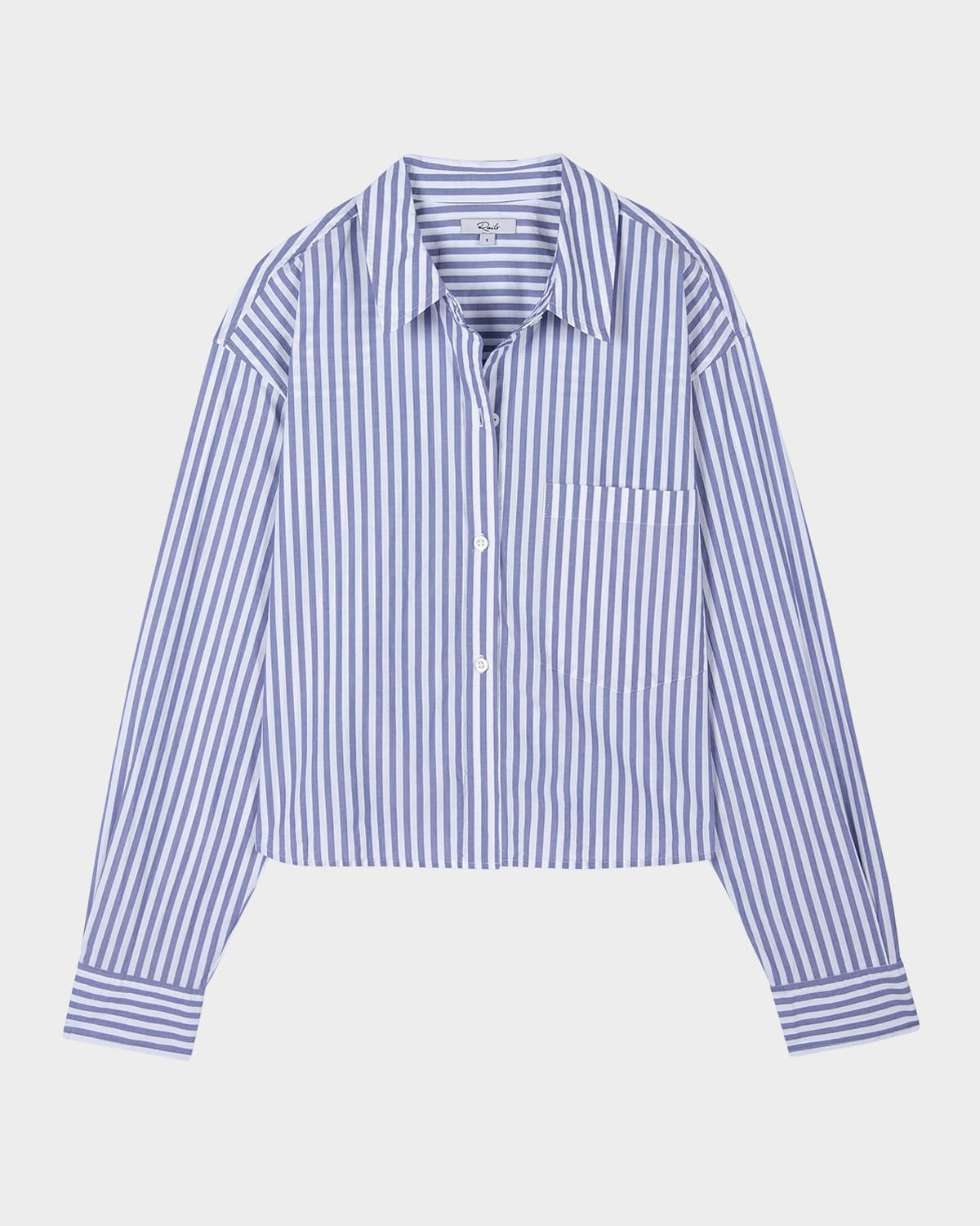 Ramy Striped Cropped Button-Front Shirt | Neiman Marcus