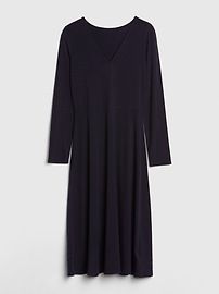 Fit and Flare Knit V-Neck Midi Dress | Gap (CA)