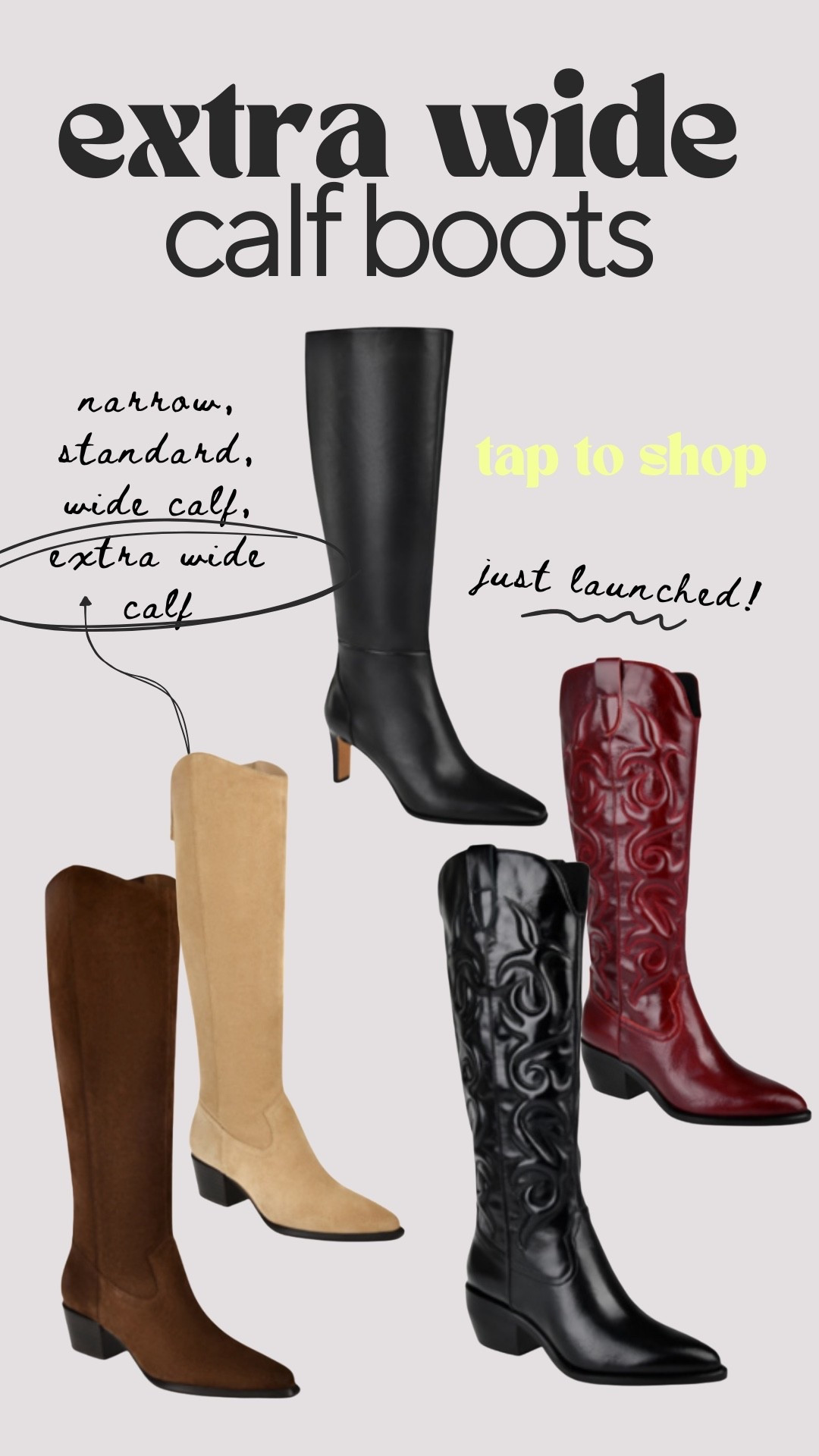 Dolce Vita’s extra wide calf boots just launched! I wear a size 9 extra wide calf, which fits my wide feet and my 20 inch calves! 

#LTKPlusSize #LTKShoeCrush #LTKMidsize