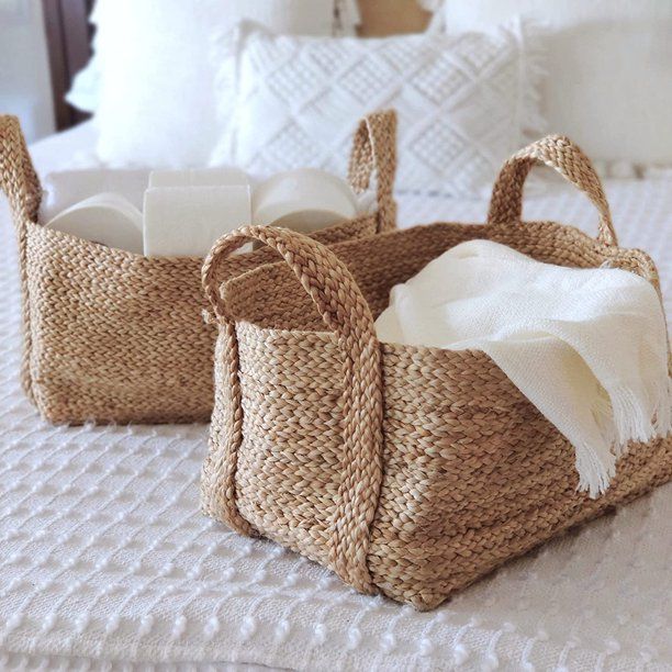 GooBloo Cotton Rope Basket Woven Baskets for Storage Baby Clothes Hamper 2 Pack 10” x 7” - Wa... | Walmart (US)