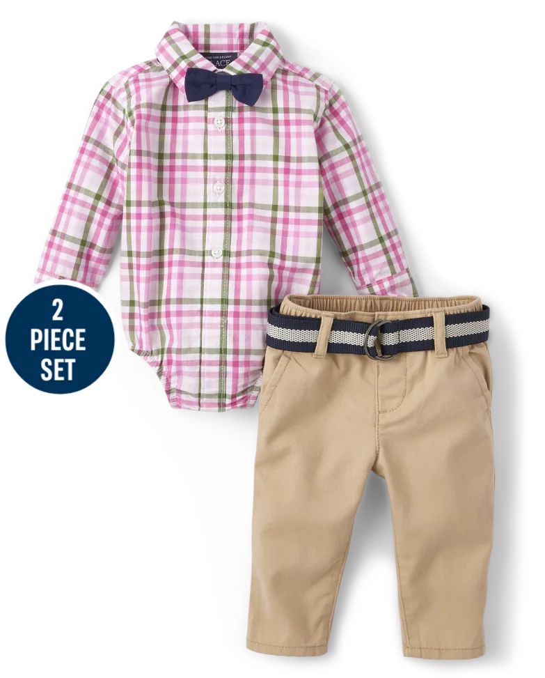 Baby Boys Dad And Me Gingham Poplin Outfit Set - multi clr | The Children's Place
