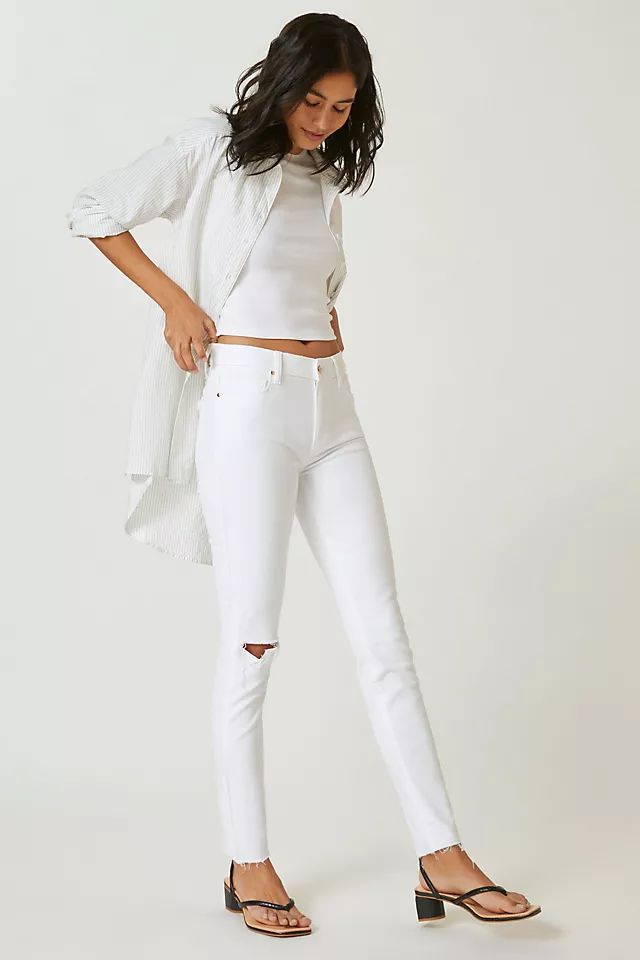 Paige Hoxton High-Rise Skinny Raw-Hem Jeans | Anthropologie (US)