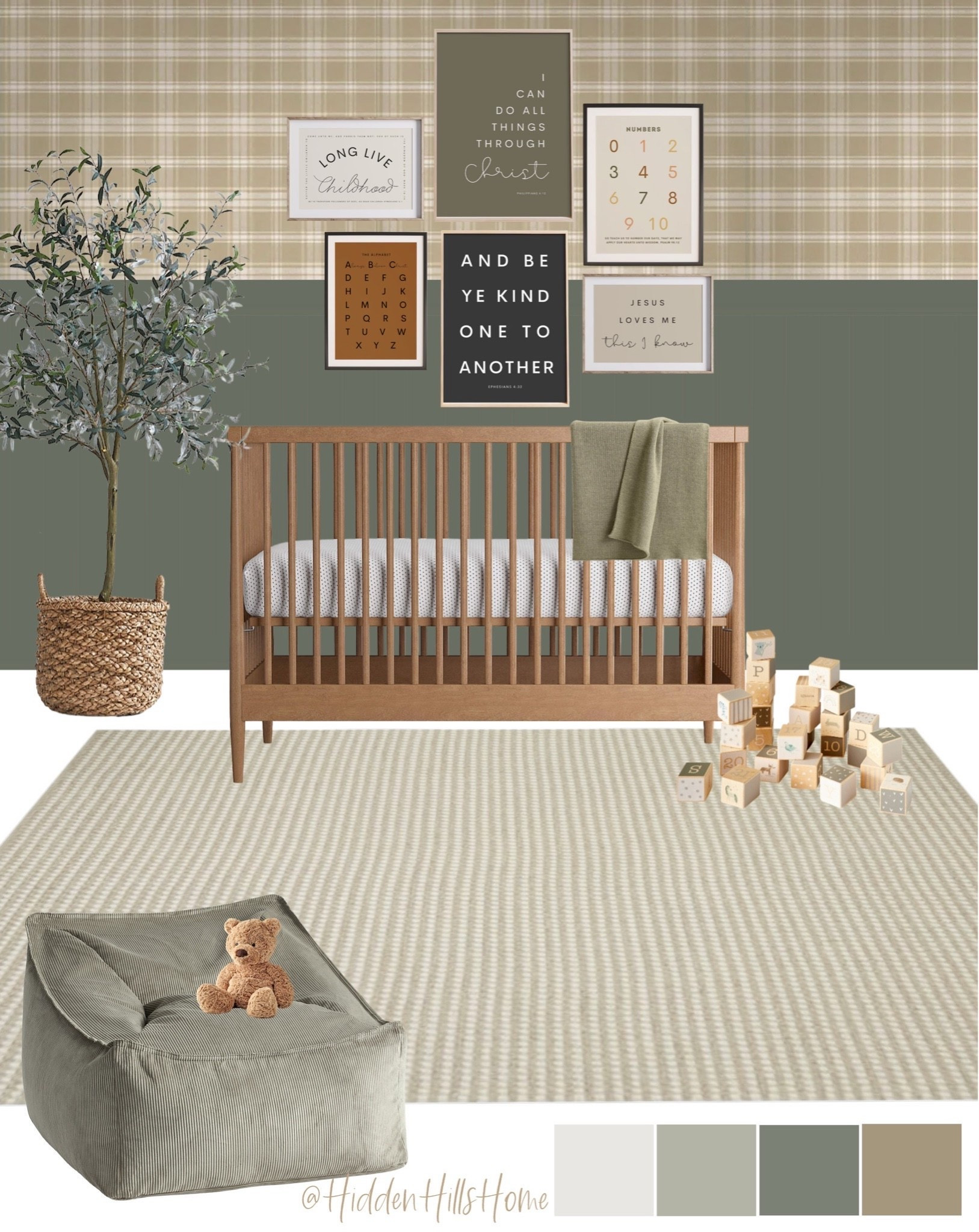 Nursery decor ideas, nursery mood board, baby boys room, crib, nursery inspiration #nursery 
Wall color is SW Rosemary

#LTKSaleAlert #LTKBaby #LTKHome