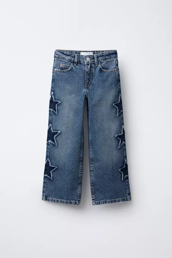 STAR PATCH WIDE LEG JEANS | Zara US