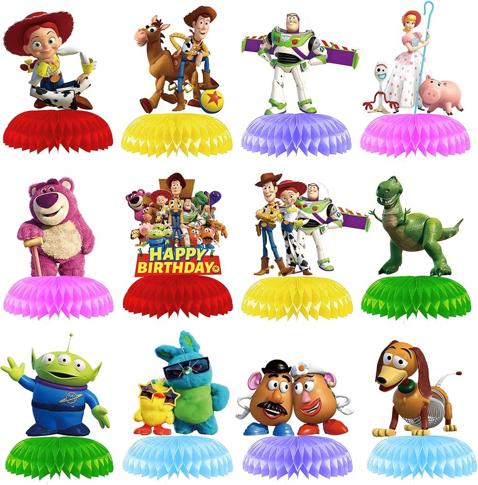 12Pcs Toy Inspired Story Birthday Party Supplies, Toy Inspired Story Honeycomb Centerpieces Table... | Amazon (US)
