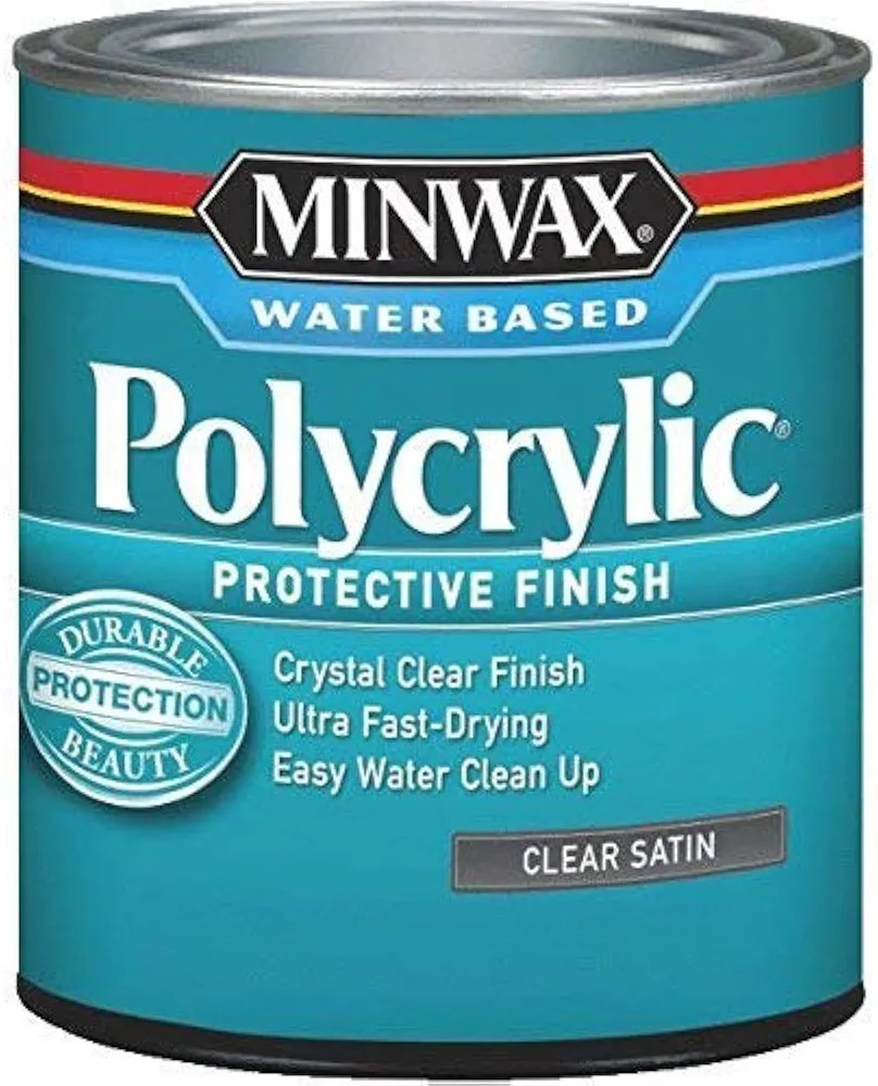 1 qt Minwax 63333 Clear Polycrylic Water-Based Protective Finish Satin | Amazon (US)