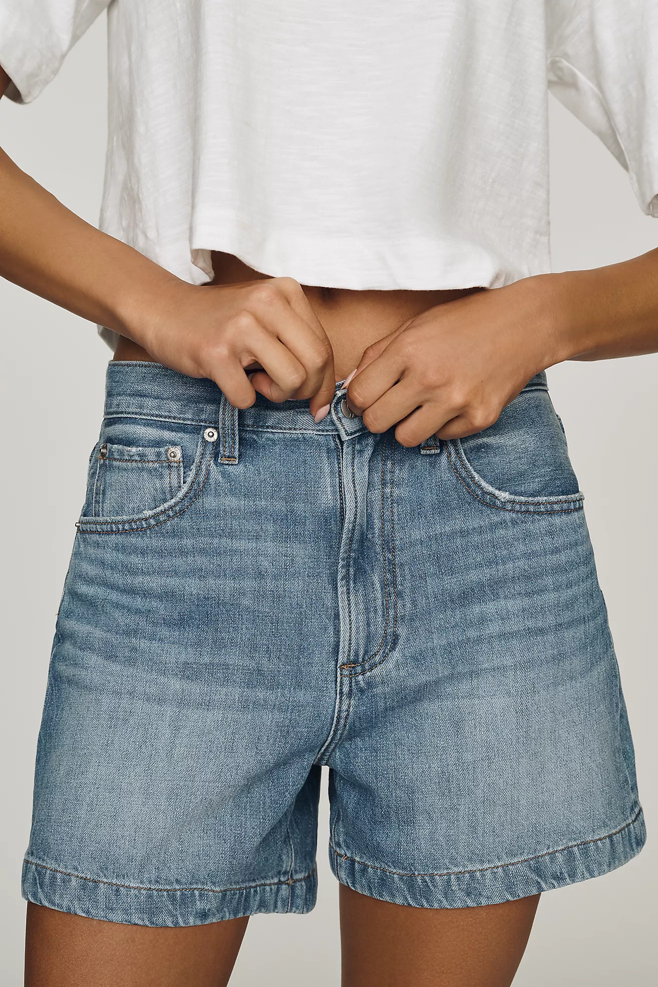 Pistola Saige High-Rise A-Line Denim Shorts | Anthropologie (US)