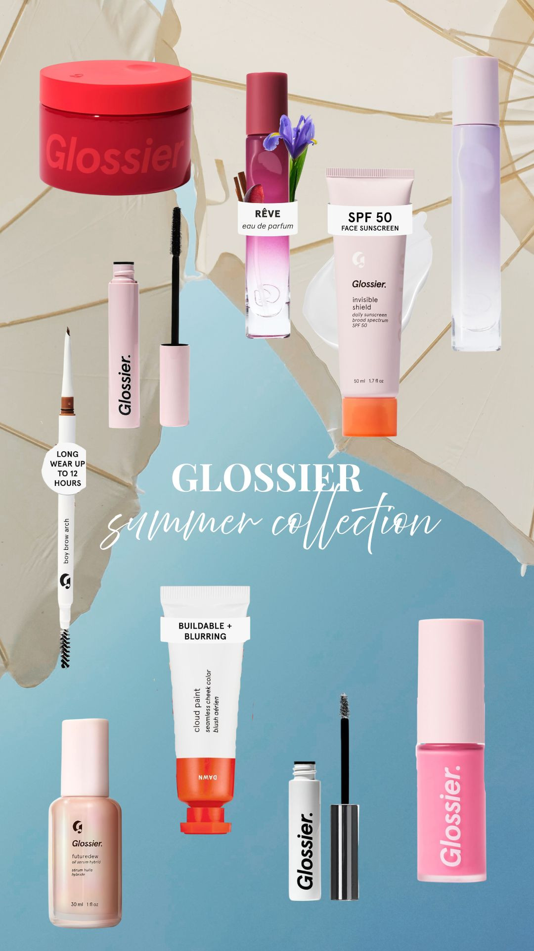 my summer scent wardrobe + mini beauty must-haves ☀️✨ these glossier travel sizes are the perfect little additions to my carry-on, purse, and beach bag. obsessed with having my favorite scents on hand wherever i go 🤍 #glossieryou #summerfragrance #beautytok #travelbeauty 

 