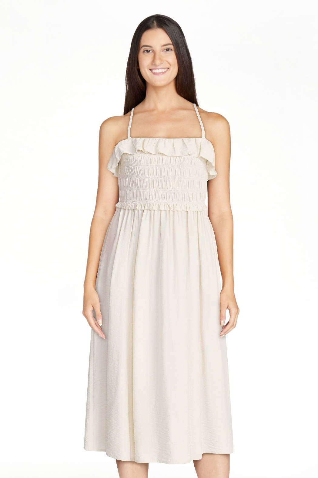 Time and Tru Women's Sleeveless Smocked Midi Dress, Sizes XS-XXXL | Walmart (US)