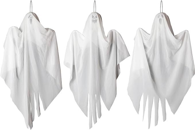 3 Pack Hanging Ghosts for Halloween Ghost Decorations for Trees Lawn Front Porch and Garden Spook... | Amazon (US)