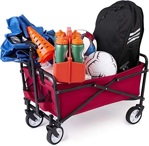 Seina Heavy Duty Steel Compact Collapsible Folding Outdoor Portable Utility Cart Wagon with All T... | Amazon (US)