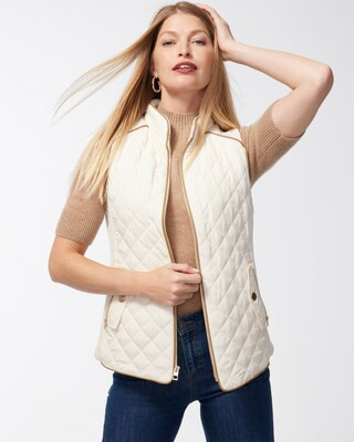 Rib Trim Quilted Vest | Chico's