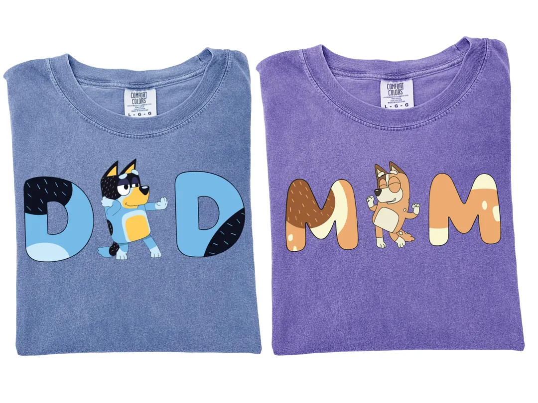 Comfort Colors® , Blue Family Shirt, blue dog Birthday Shirt, Blue dog lover shirt, Mom and Dad ... | Etsy (Global)