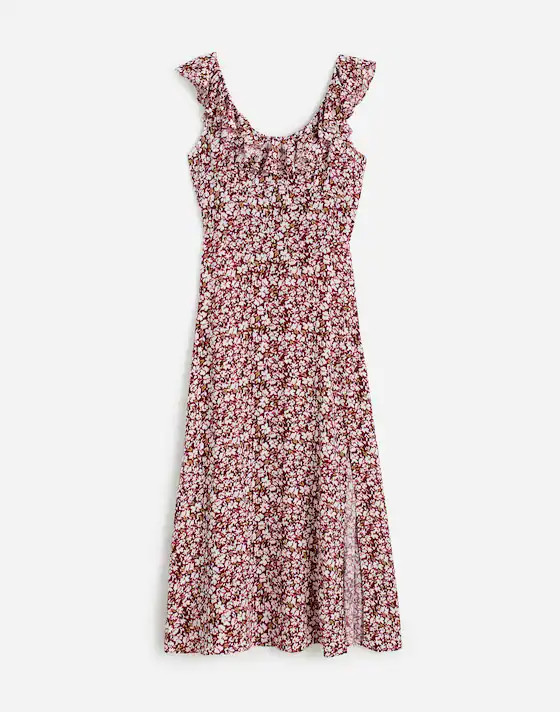 Ruffled Scoopneck Maxi Dress in Floral | Madewell | Madewell