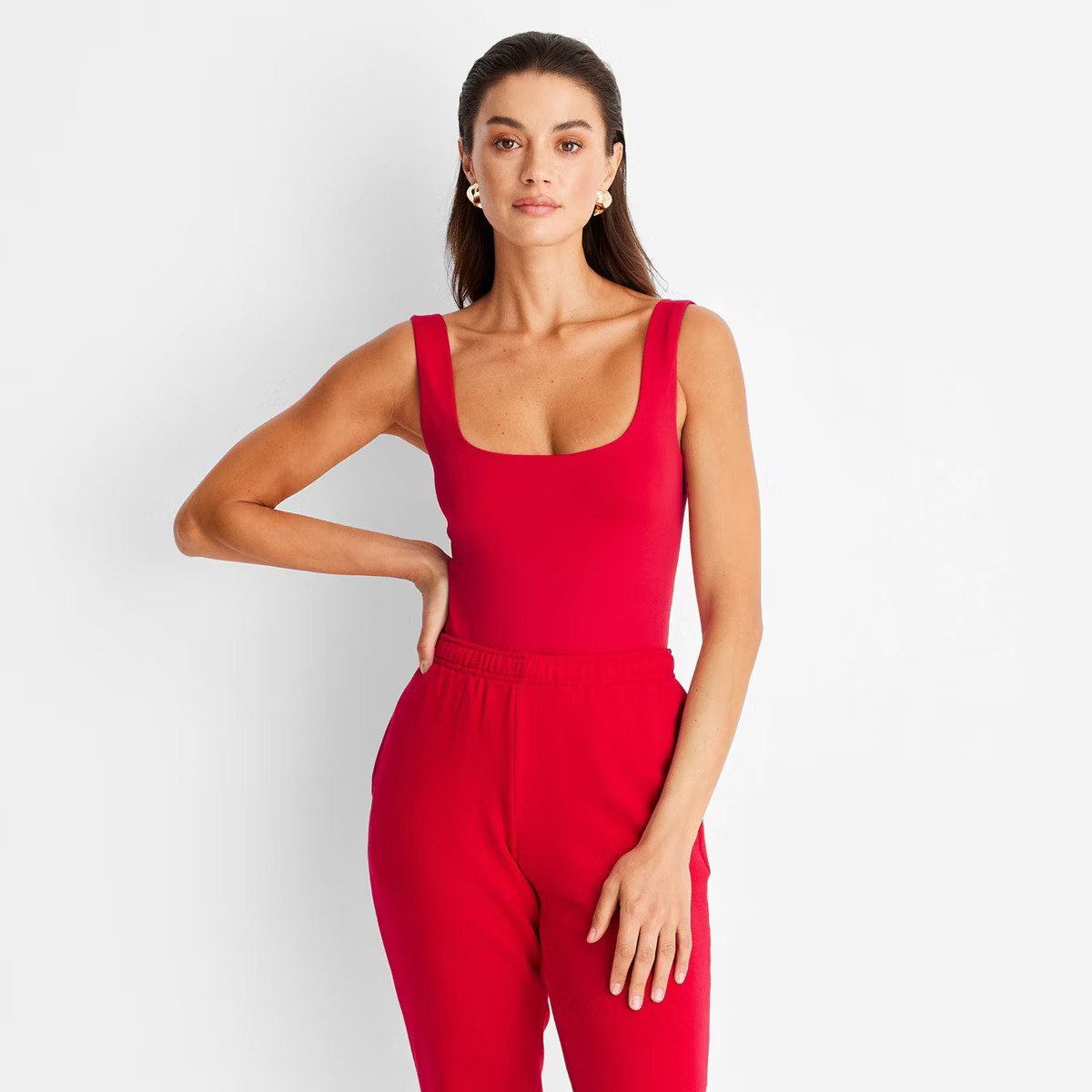 Women's Seamless Tank Bodysuit - A New Day™ Red XS | Target