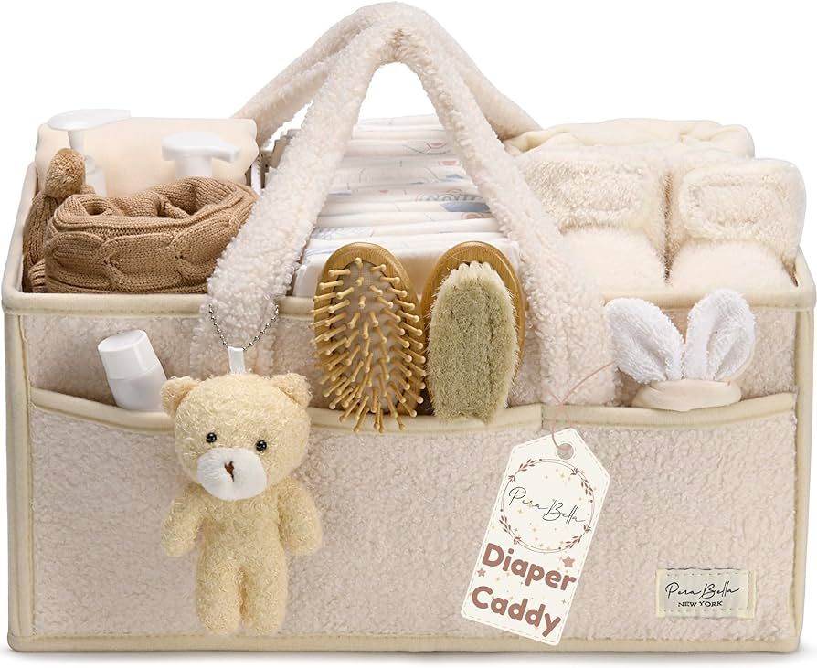 PeraBella Baby Diaper Caddy Organizer for Changing Table, Baby Storage Basket for Diapers and Bab... | Amazon (US)