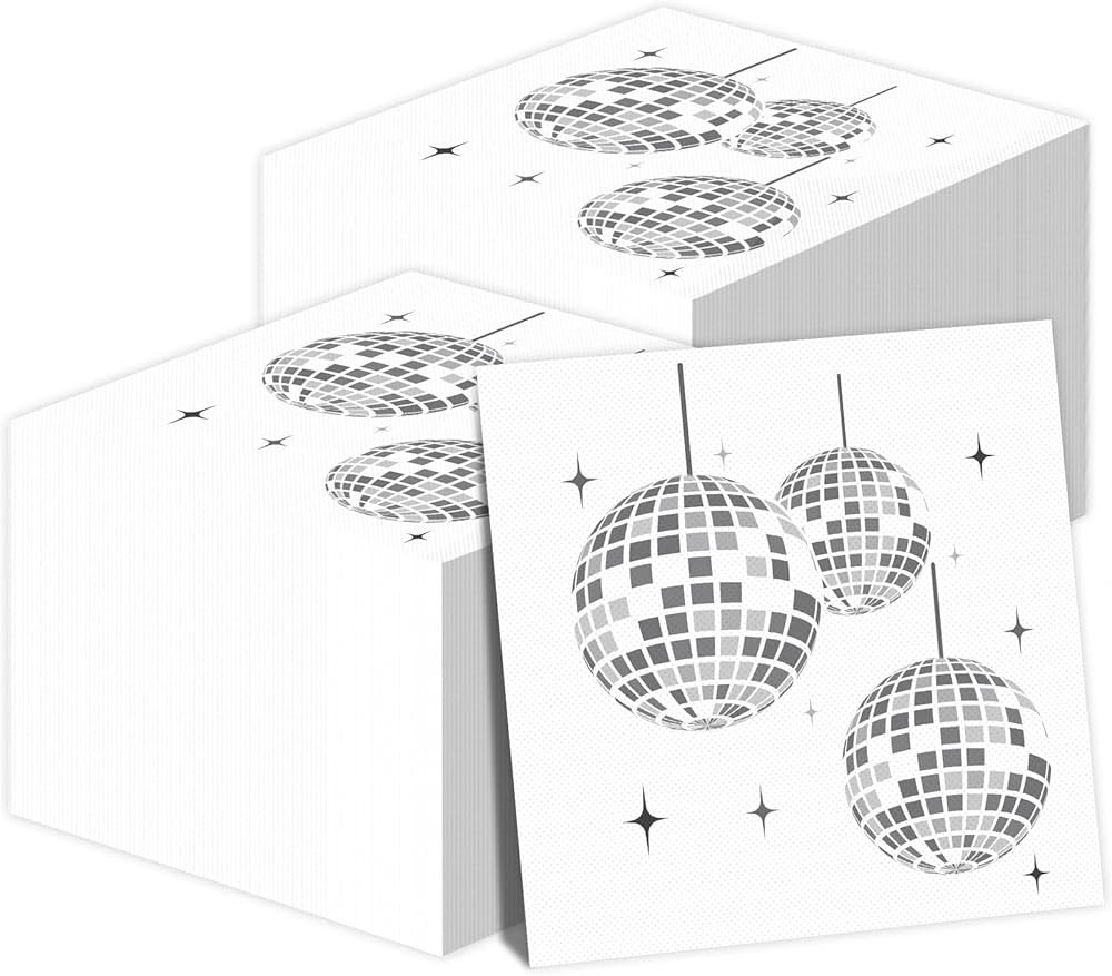 100 Pack 70s Disco Party Napkins Stylish Disposable 70’s Disco Party Supplies Disco Party Paper... | Amazon (US)