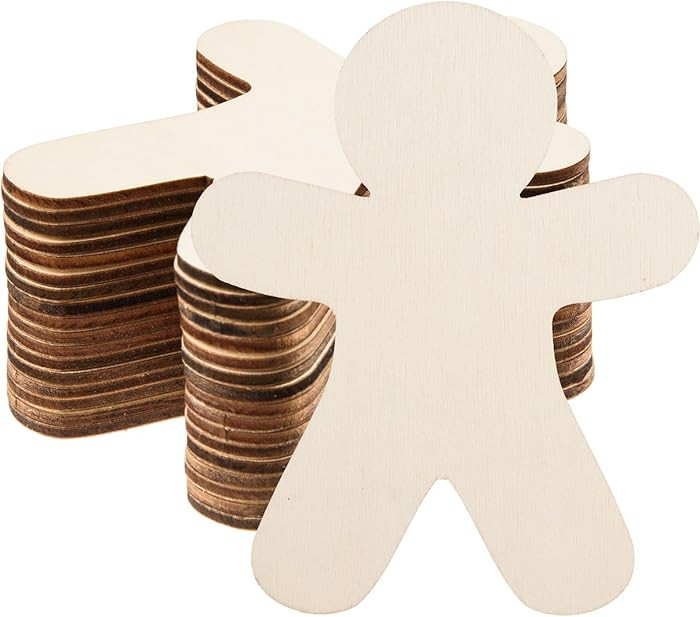 36 Pcs Wooden Gingerbread Man Cutouts Unfinished Wood Gingerbread Man Ornaments Blank Wood Ginger... | Amazon (US)