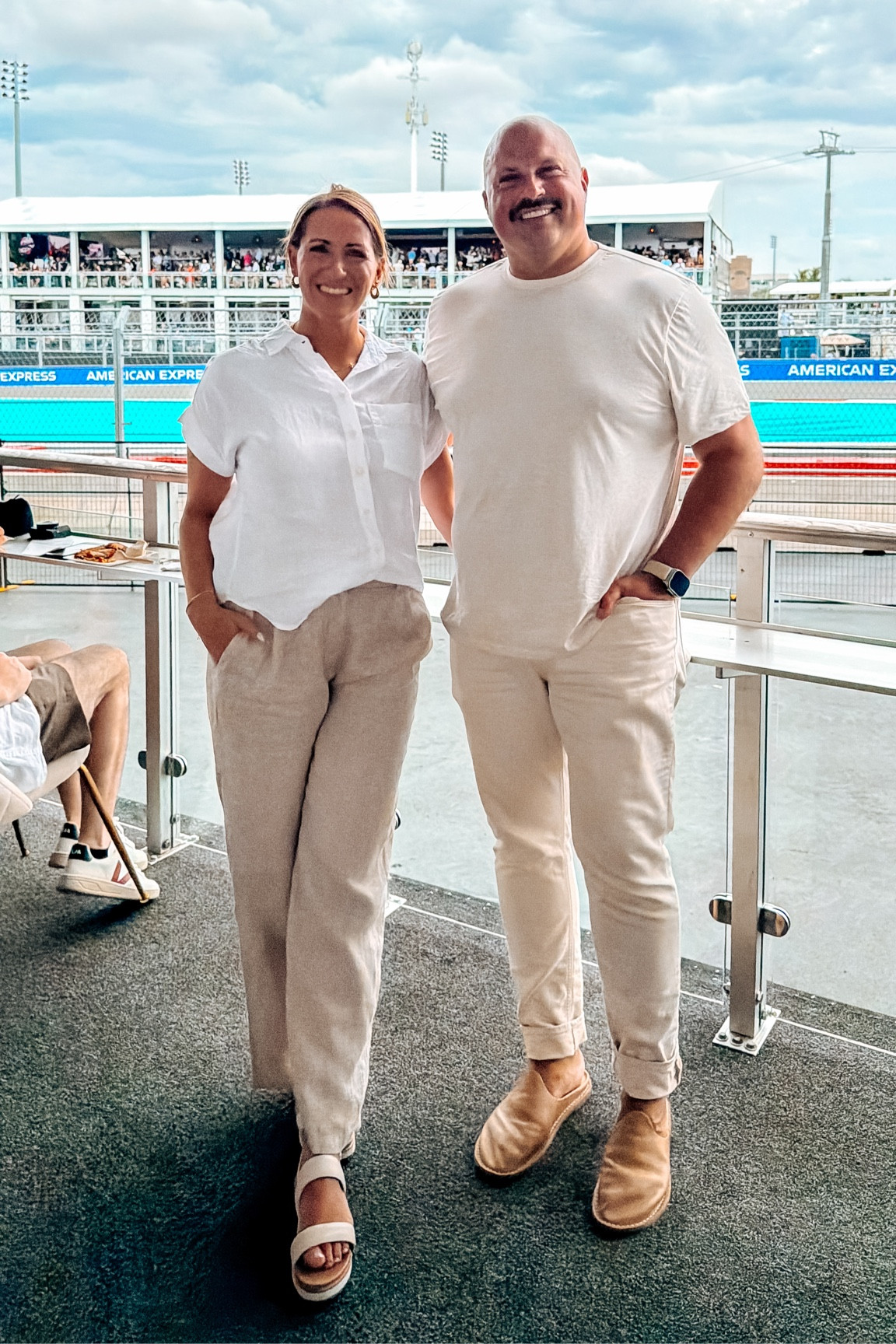 Race day style but make it effortless 🏁🤍 We both wore head-to-toe @onequince to the F1 race and it was the perfect mix of breathable, polished, and comfortable for a full day in the heat.

I went with a lightweight white linen button-down + relaxed neutral linen pants and comfy sandals…easy, elevated, and cool all day. He kept it classic with a soft tee, tailored light pants, and slip-ons for that clean, put-together look without trying too hard. This is exactly why I love Quince…high-quality, minimal, timeless pieces that work anywhere.

If you’re heading to a race, traveling, or just want an easy summer outfit formula…this is it.

Keywords: quince outfit, f1 race outfit, formula 1 style, linen outfit women, linen pants outfit, white button down outfit, men’s neutral outfit, summer travel outfits, breathable summer clothing, elevated basics, minimalist style, vacation outfits, his and hers outfits, casual chic style, warm weather outfit ideas


#LTKootd #LTKMidsize #LTKTall