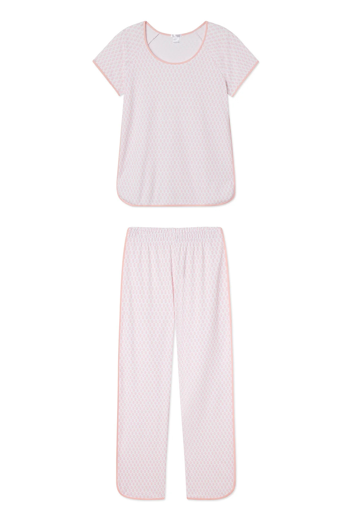 Pima Short-Long Set in English Rose Blockprint | Lake Pajamas