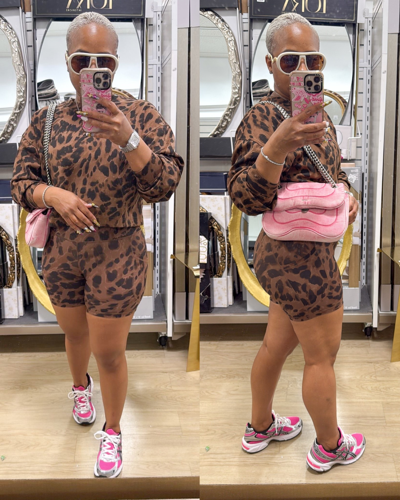 Dilly Dallying in HomeGoods while looking cute in this leopard set. I’m wearing a size small☺️

#LTKdayinmylife #LTKSaleAlert #LTKActive