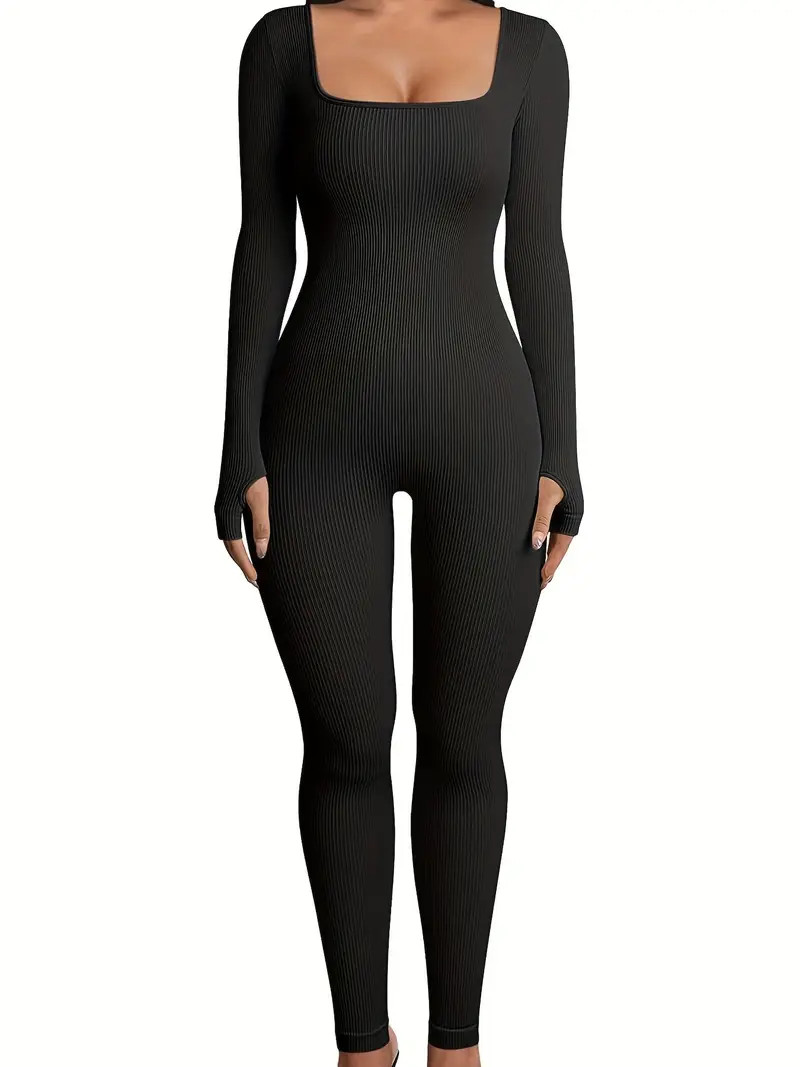 Seamless Solid Shaping Jumpsuit Long Sleeve Stretch Slimming - Temu | Temu Affiliate Program