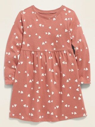Printed Jersey Fit & Flare Long-Sleeve Dress for Toddler Girls | Old Navy (US)