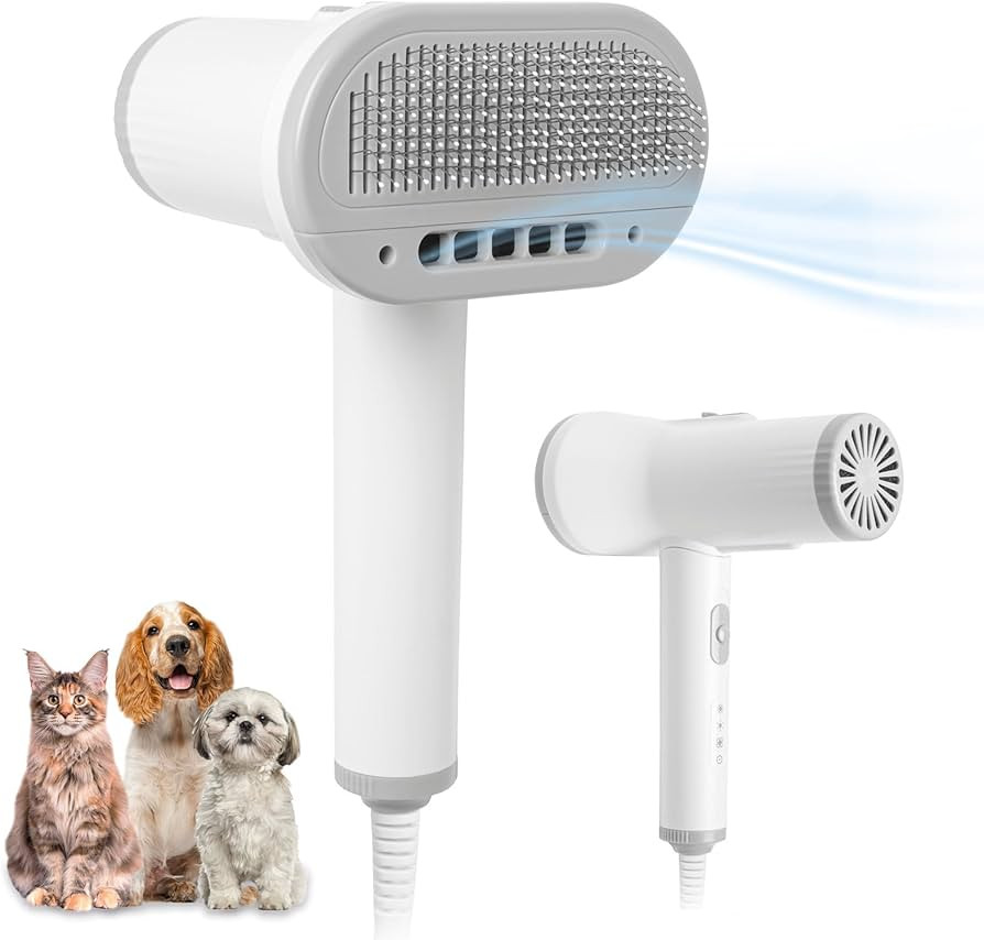 Pet Hair Dryer | 2-in-1 Pet Dryer with Slicker Brush | Dog Hair Dryer | Cat Dryer | Dog Blow Drye... | Amazon (US)