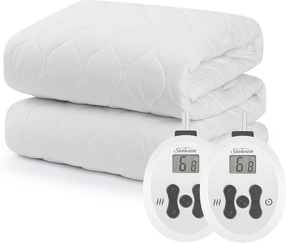 Sunbeam Restful Quilted Water Resistant Heated Mattress Pad - Queen | Amazon (US)
