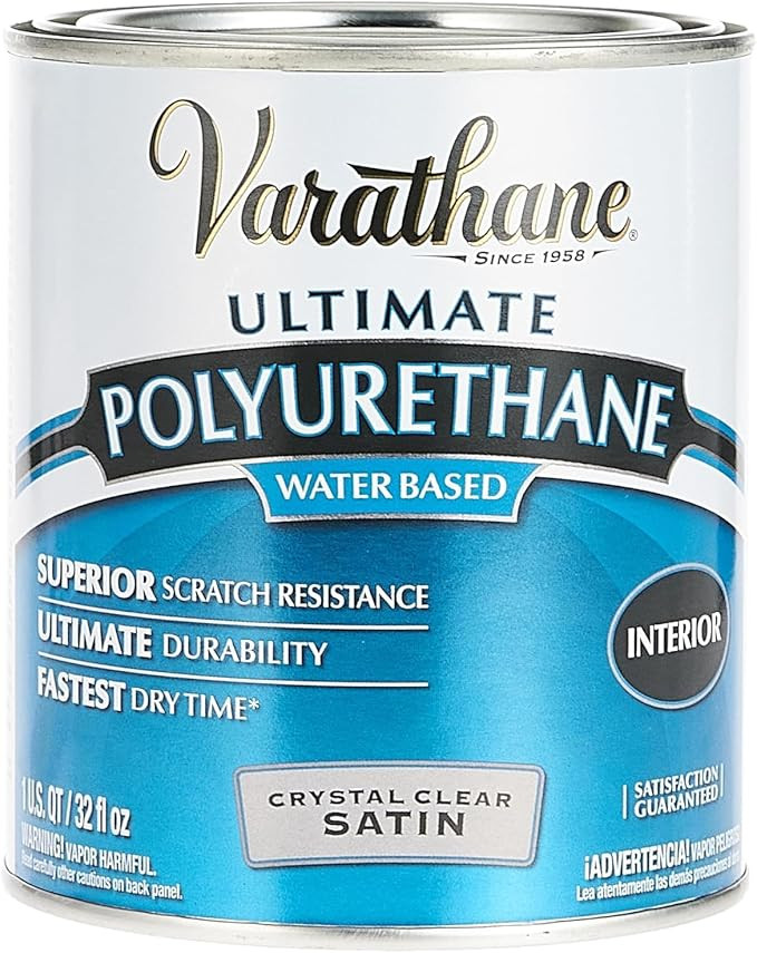 Varathane 200241H Water-Based Ultimate Polyurethane, Quart, Satin Finish | Amazon (US)