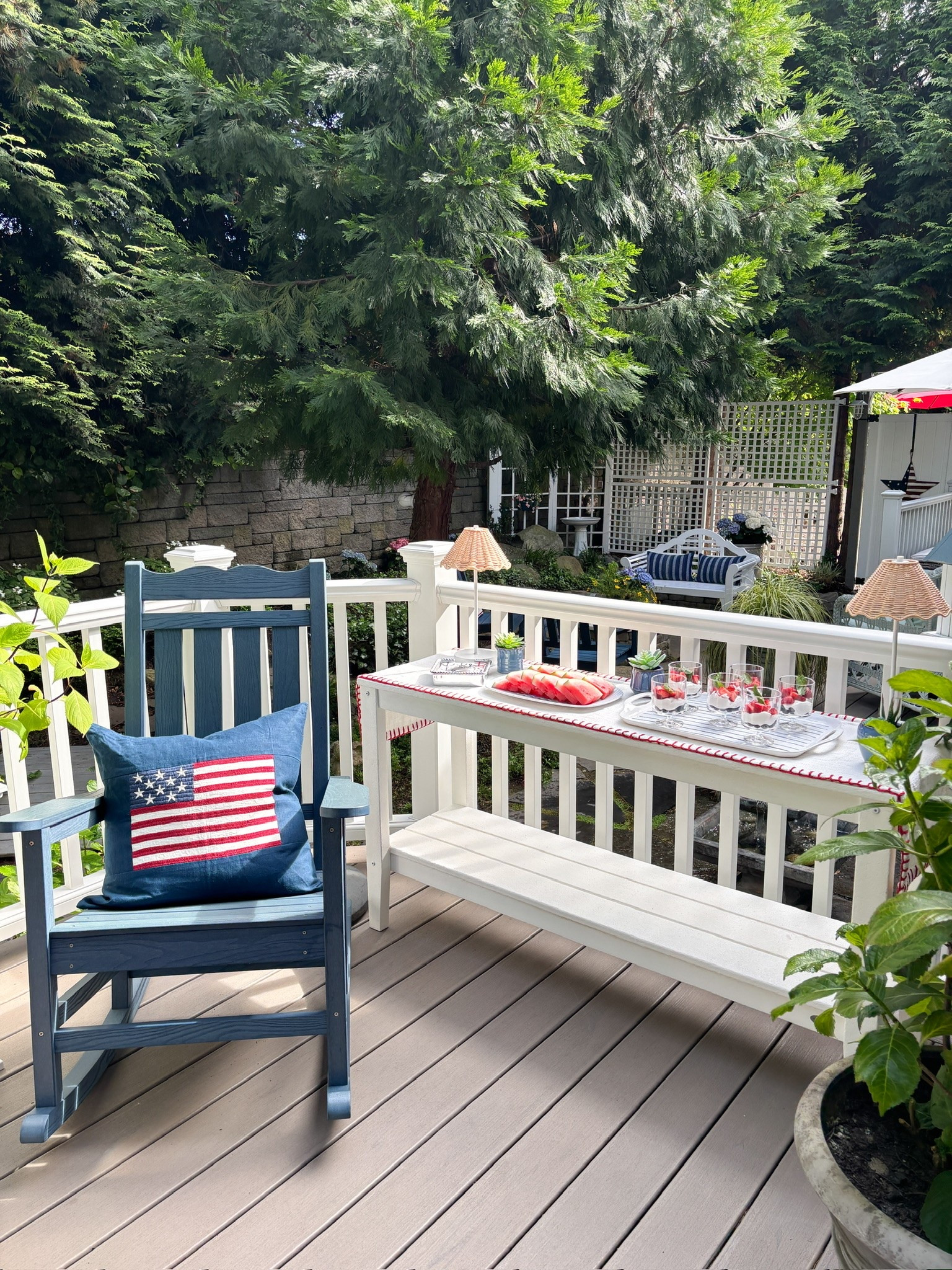 Summer porch sources, blue rocking chairs, outdoor console, outdoor cordless lamps with wicker shades, platters and more

#LTKHome #LTKSaleAlert #LTKSeasonal