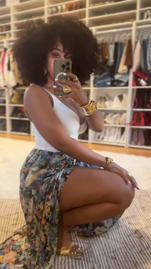 Wearing a size large in the skirt and a small in the top 