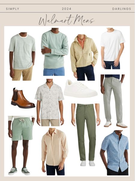 Men’s looks from Walmart that are perfect for spring or summer. Affordable mens pants!l, shoes, and tops. 

#LTKmens