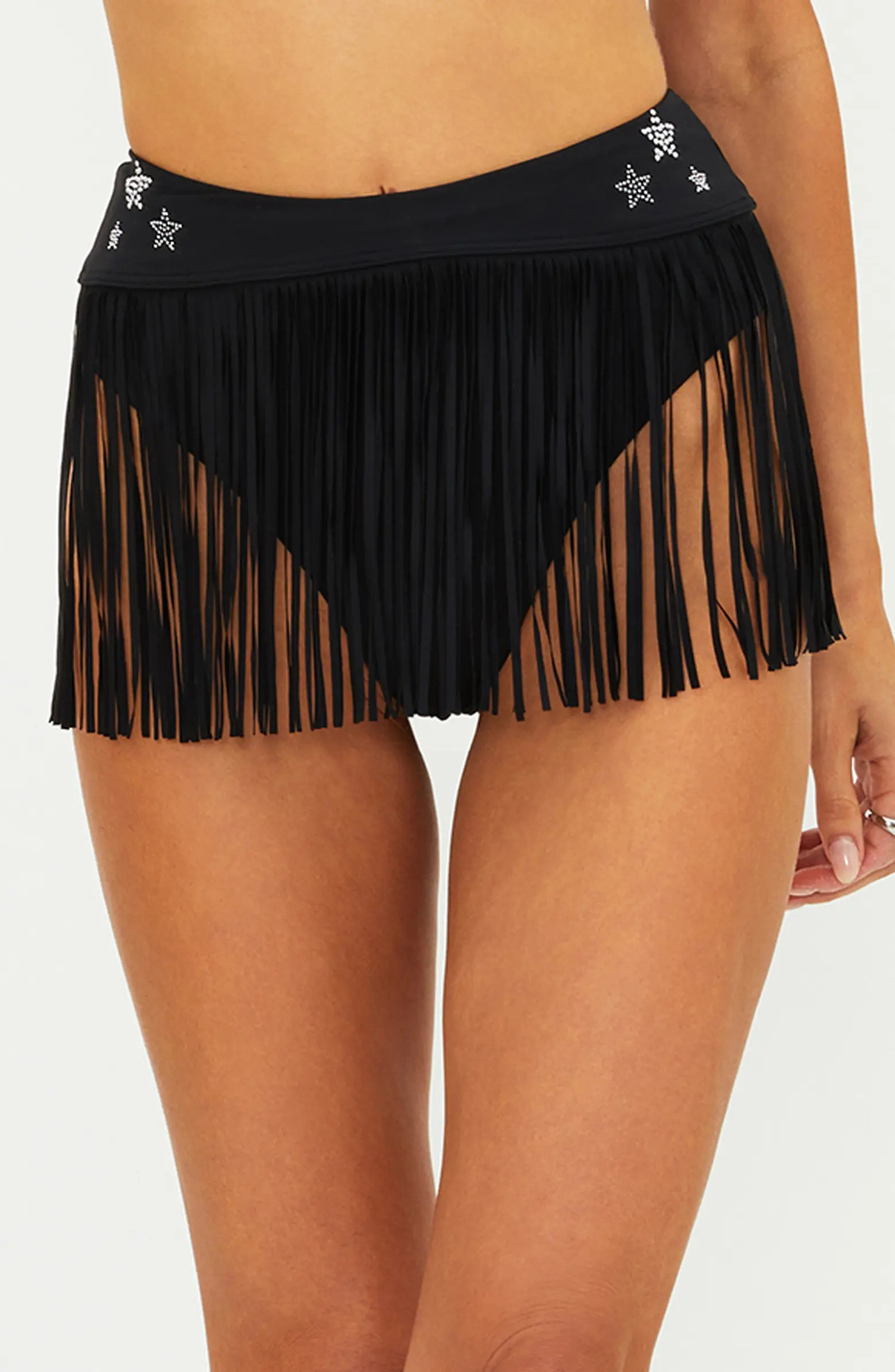 Valencia Embellished Fringe Cover-Up Skirt | Nordstrom