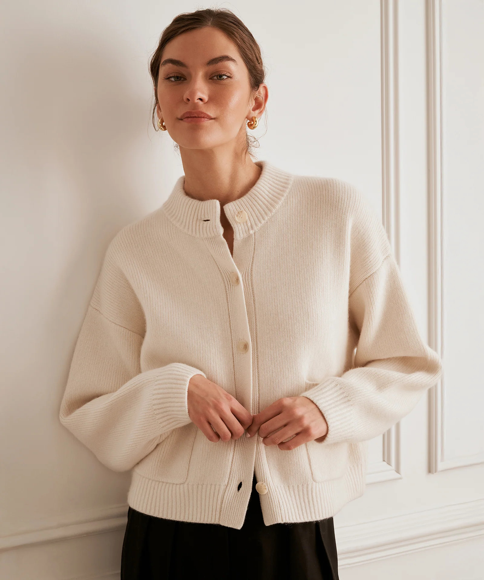 Ultra Luxe Cashmere High Neck Cardigan | NAADAM