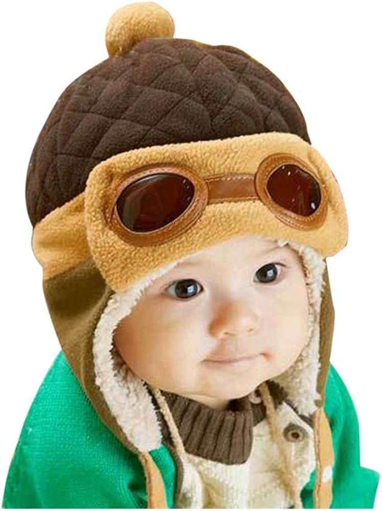 Crochet Earflap Pilot Hats Rabbit Ears Beanie Cap Winter Warm Knit Caps for Toddlers Baby Girls a... | Amazon (US)