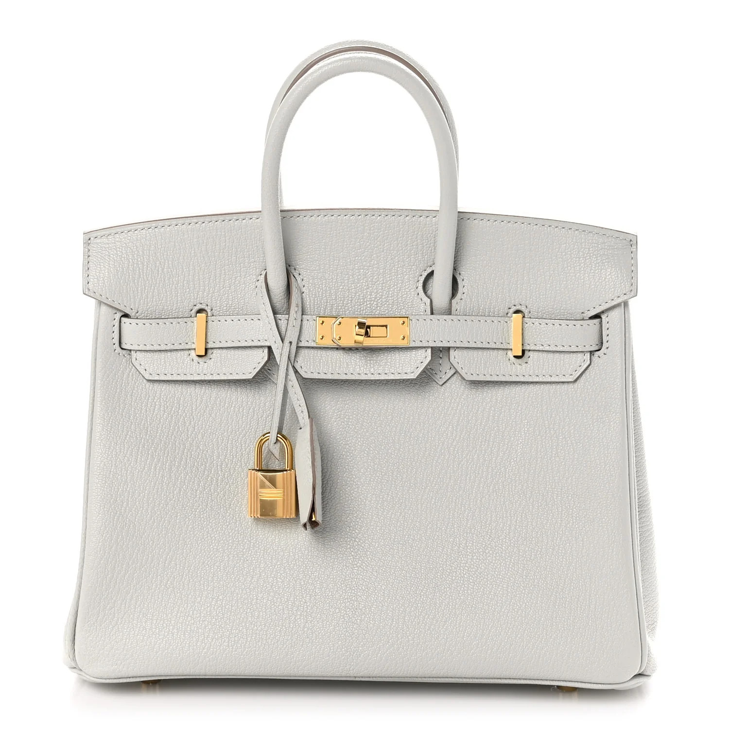 Chevre Mysore Horseshoe Birkin 25 Gris Perle Gold | FASHIONPHILE (US)