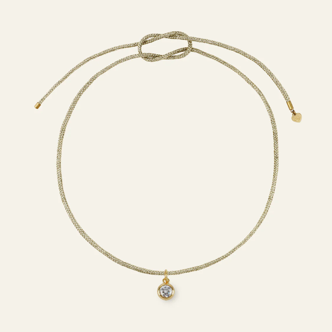 Gold Lurex Necklace Cord with Bezel Charm | HART